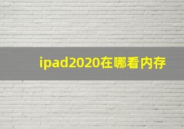 ipad2020在哪看内存