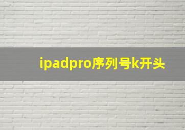 ipadpro序列号k开头