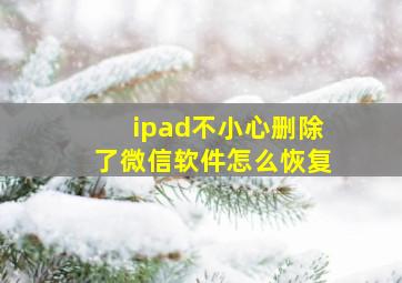 ipad不小心删除了微信软件怎么恢复