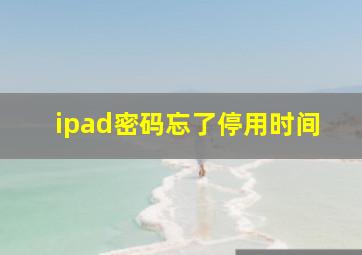 ipad密码忘了停用时间