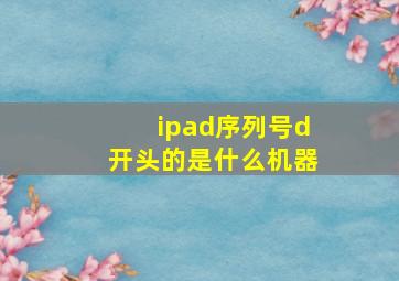 ipad序列号d开头的是什么机器