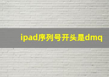 ipad序列号开头是dmq