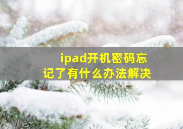 ipad开机密码忘记了有什么办法解决