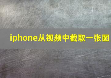 iphone从视频中截取一张图