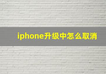 iphone升级中怎么取消