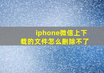 iphone微信上下载的文件怎么删除不了