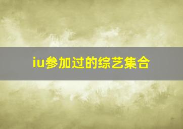 iu参加过的综艺集合