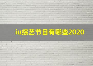 iu综艺节目有哪些2020