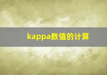 kappa数值的计算