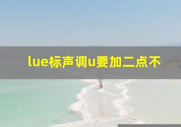 lue标声调u要加二点不