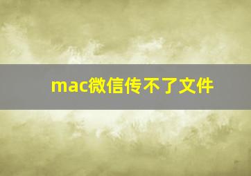 mac微信传不了文件