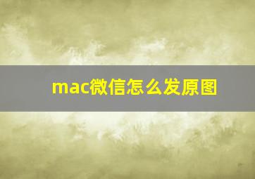 mac微信怎么发原图