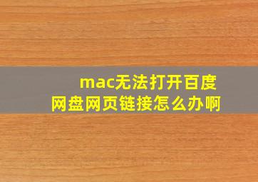 mac无法打开百度网盘网页链接怎么办啊