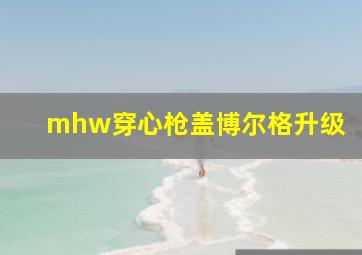 mhw穿心枪盖博尔格升级