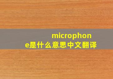 microphone是什么意思中文翻译