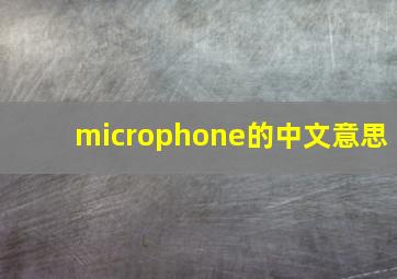 microphone的中文意思