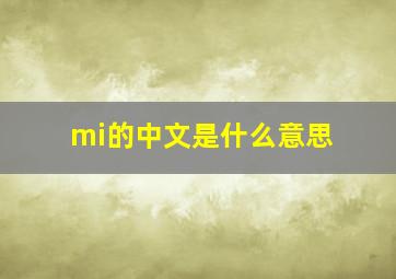 mi的中文是什么意思