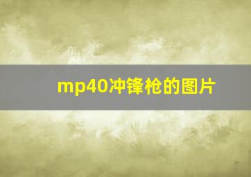 mp40冲锋枪的图片