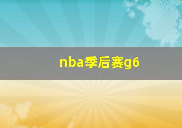 nba季后赛g6