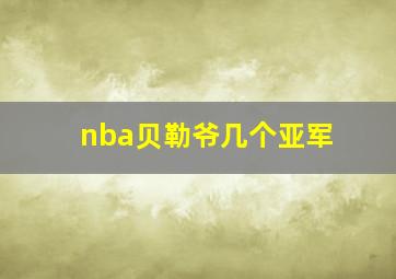 nba贝勒爷几个亚军