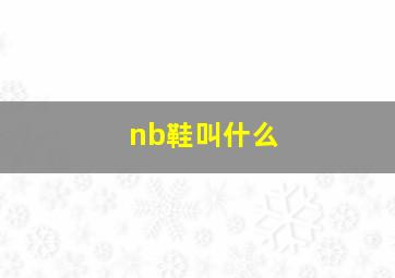 nb鞋叫什么