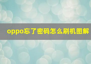 oppo忘了密码怎么刷机图解