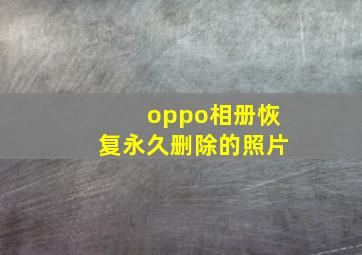 oppo相册恢复永久删除的照片