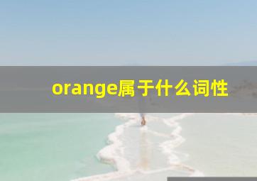 orange属于什么词性