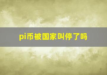 pi币被国家叫停了吗