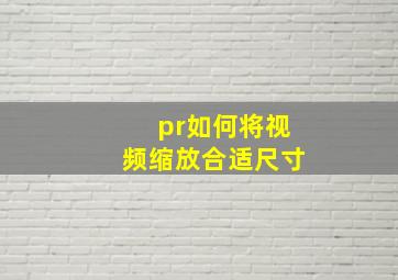 pr如何将视频缩放合适尺寸