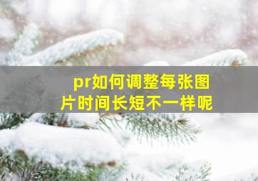 pr如何调整每张图片时间长短不一样呢