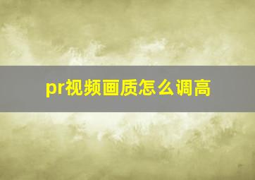 pr视频画质怎么调高