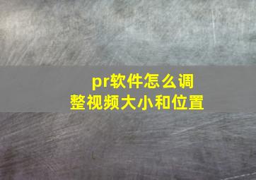 pr软件怎么调整视频大小和位置