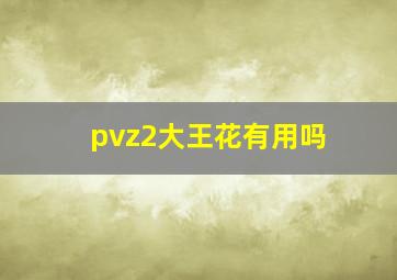 pvz2大王花有用吗