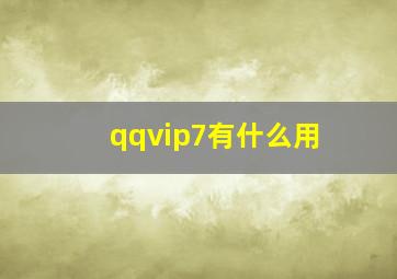 qqvip7有什么用