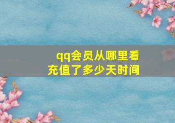 qq会员从哪里看充值了多少天时间