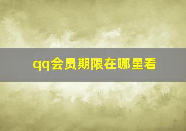 qq会员期限在哪里看