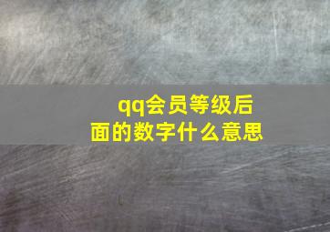 qq会员等级后面的数字什么意思