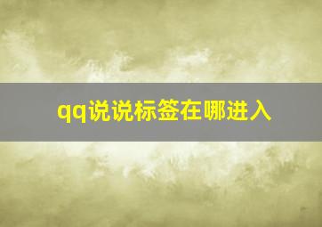 qq说说标签在哪进入