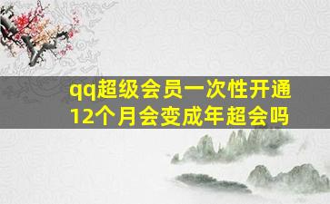 qq超级会员一次性开通12个月会变成年超会吗