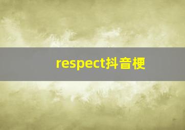 respect抖音梗