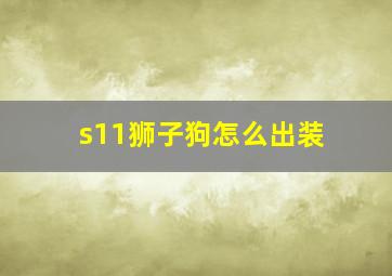 s11狮子狗怎么出装