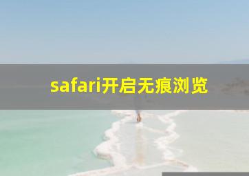 safari开启无痕浏览