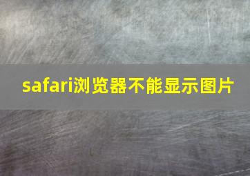 safari浏览器不能显示图片