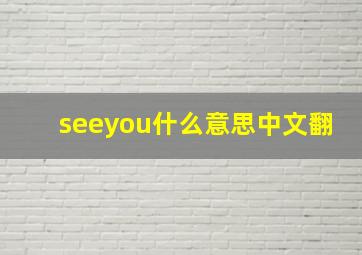 seeyou什么意思中文翻