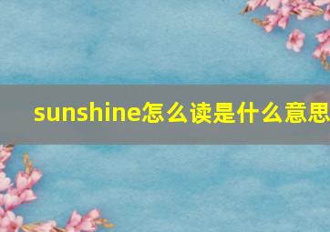 sunshine怎么读是什么意思