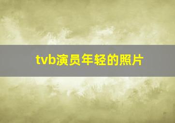 tvb演员年轻的照片