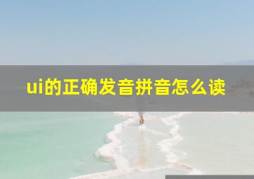 ui的正确发音拼音怎么读