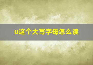 u这个大写字母怎么读