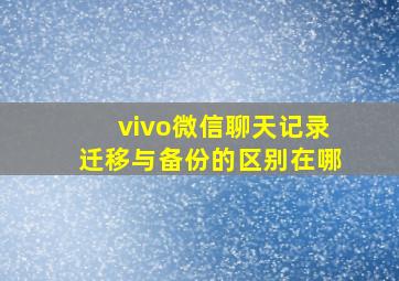 vivo微信聊天记录迁移与备份的区别在哪